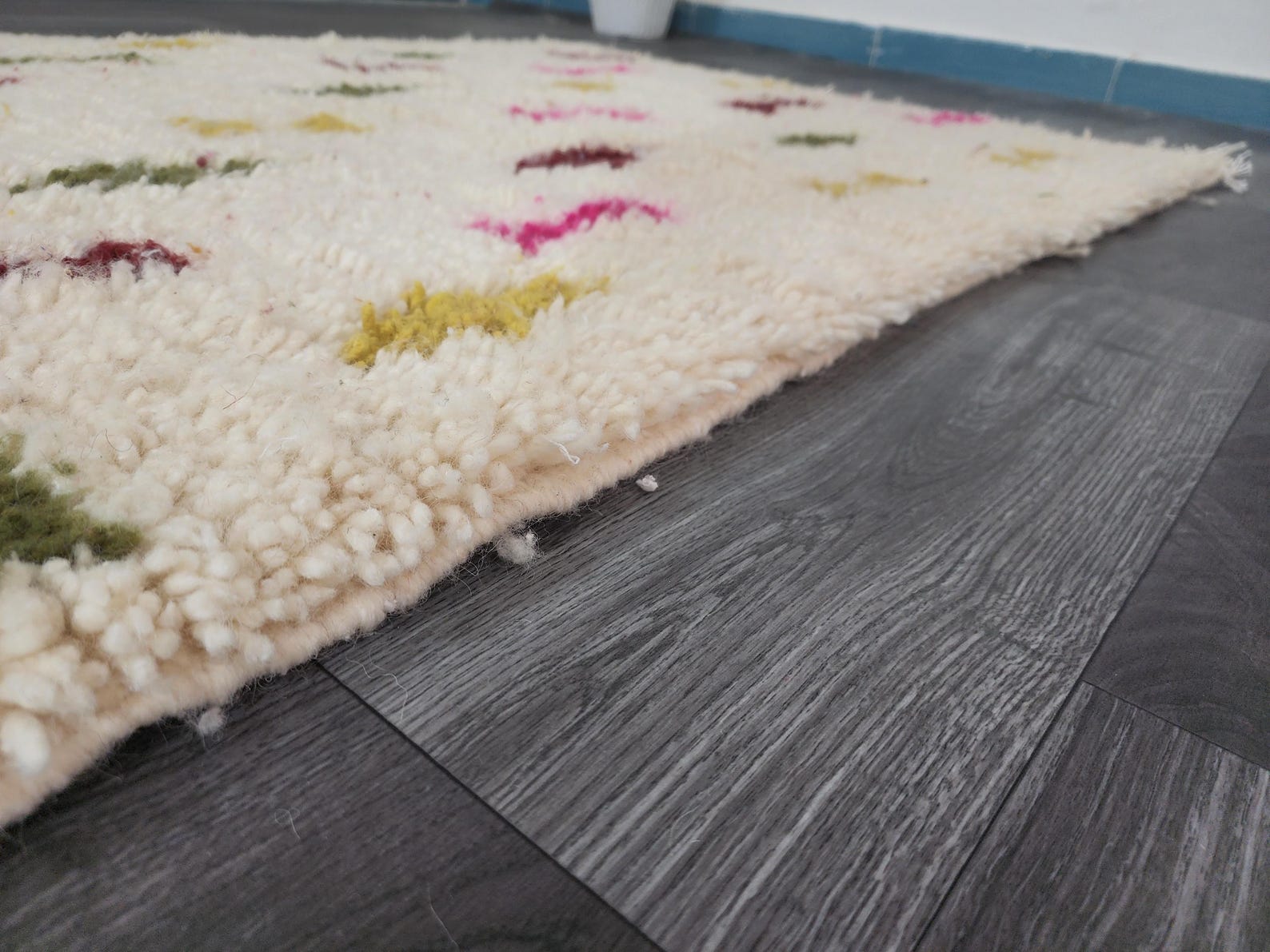 Berber Handmade Wool Colorful Geometric Boho Area Rug