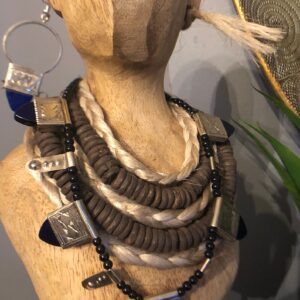Amazigh Tuareg Ingal Fair Trade Niger Jewelry Set with Necklace Earrings