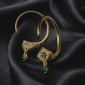 Berber Solid 18k Gold Tuareg Evil Hoops Earrings