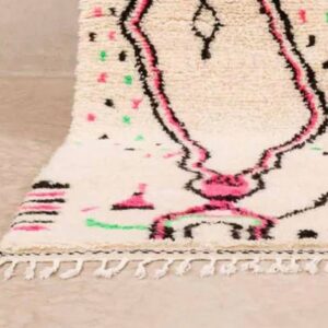Berber Pink Abstract Handmade Wool Area Colorful Rug