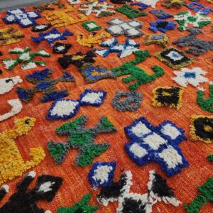 Berber Colorful Authentic Wool Area Taznakhet Boho Rug
