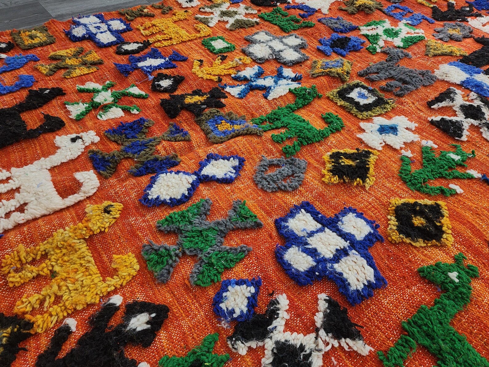 Berber Colorful Authentic Wool Area Taznakhet Boho Rug