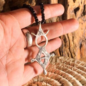 Amazigh Tuareg Symbol Pendant Necklace With Leather Cord
