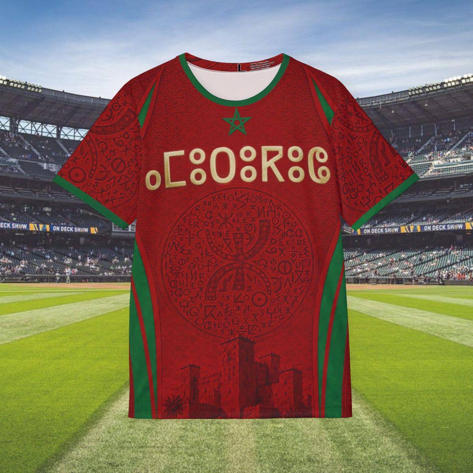 Personalized Amazigh Tamazight Tifinagh Custom Name Football T-Shirt