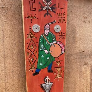 Berber Hand-Painted Wooden Musician Drum Wall Art Decor