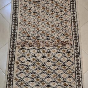 Amazigh Neutral toned Handmade Vintage Carpet - Wool Diamond Rug
