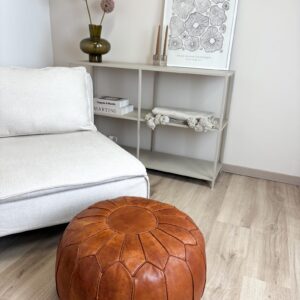 Berber Premium XL Leather Pouffe Handmade Footstool Pouf