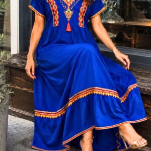Berber Gandoura elegant dress Black Blue Djellaba for Everyday Personal Clothing Styling