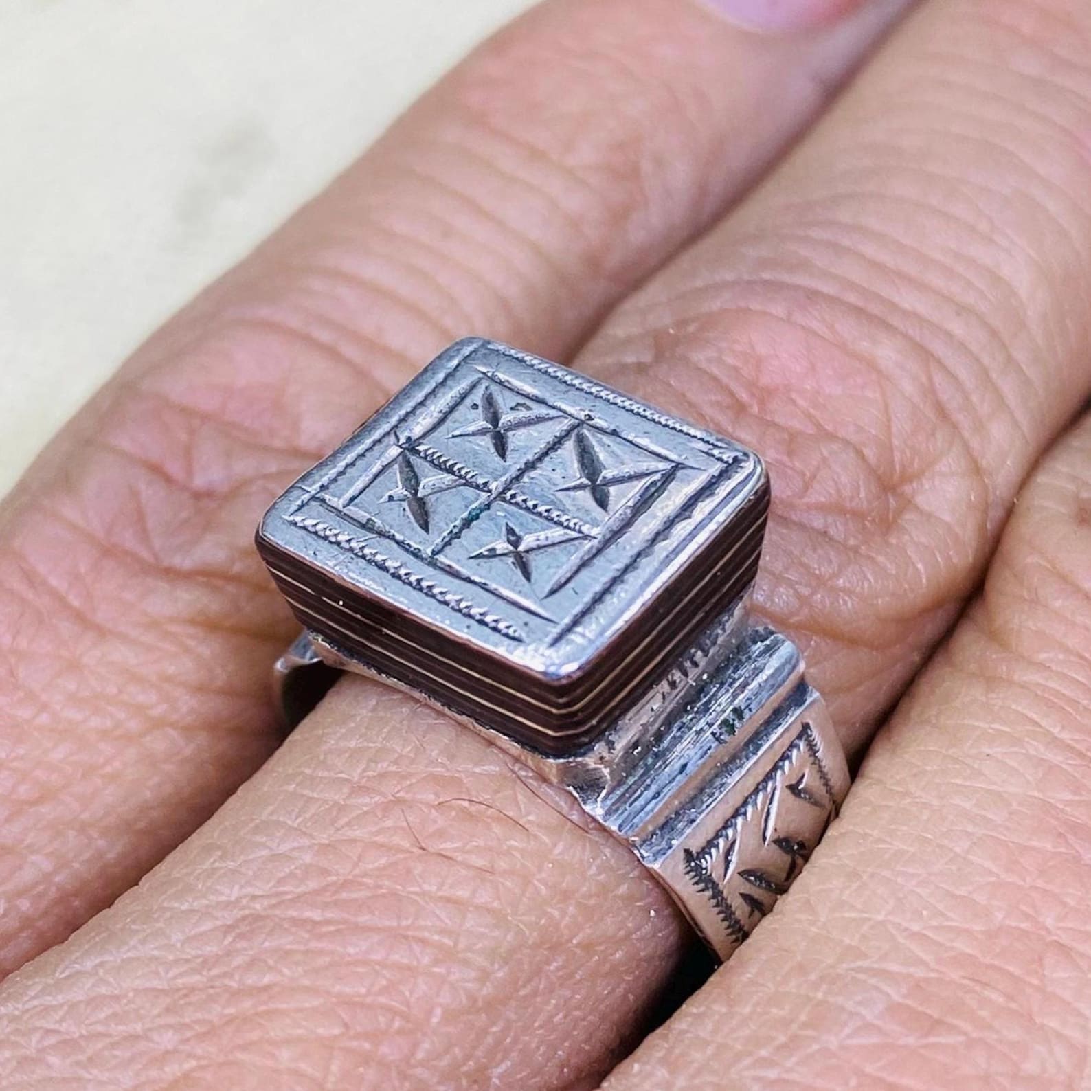 Amazigh Bague en argent Tribal Touareg Berbère Ring