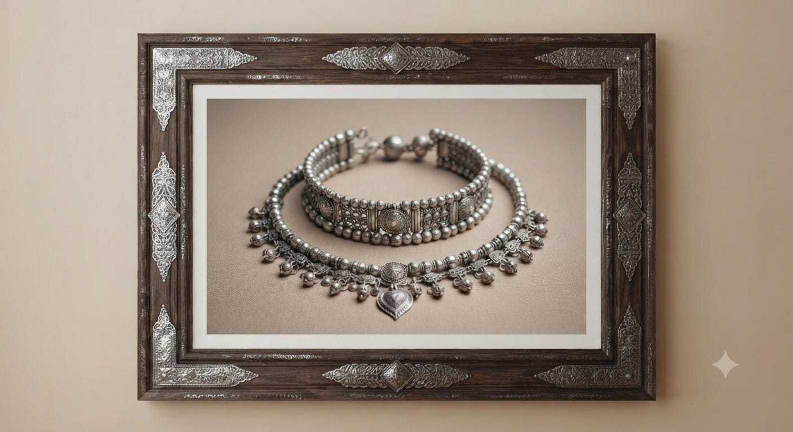 Amazigh Berber Silver Jewelry Necklace Printable Digital Wall Art