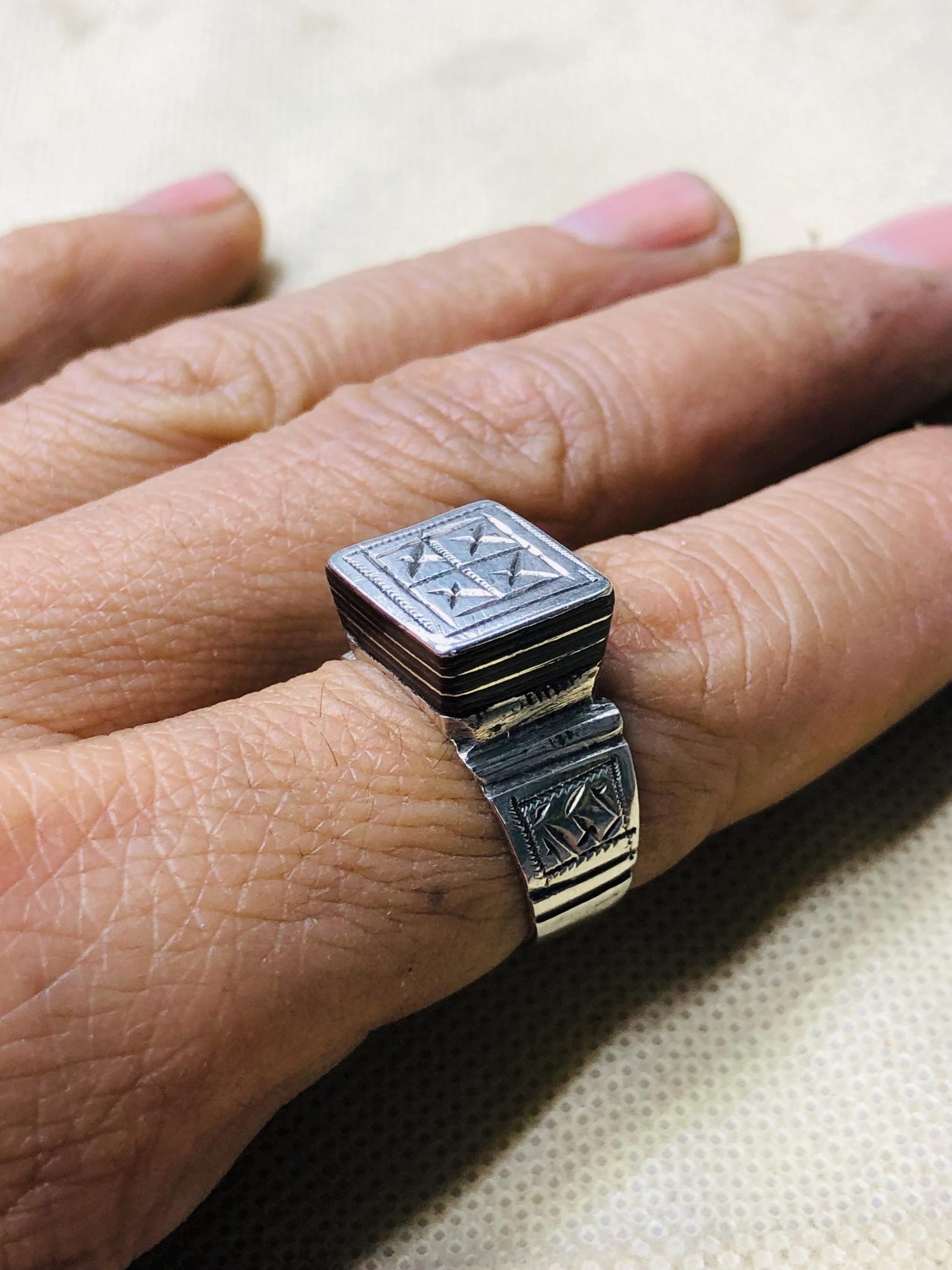 Amazigh Bague en argent Tribal Touareg Berbère Ring