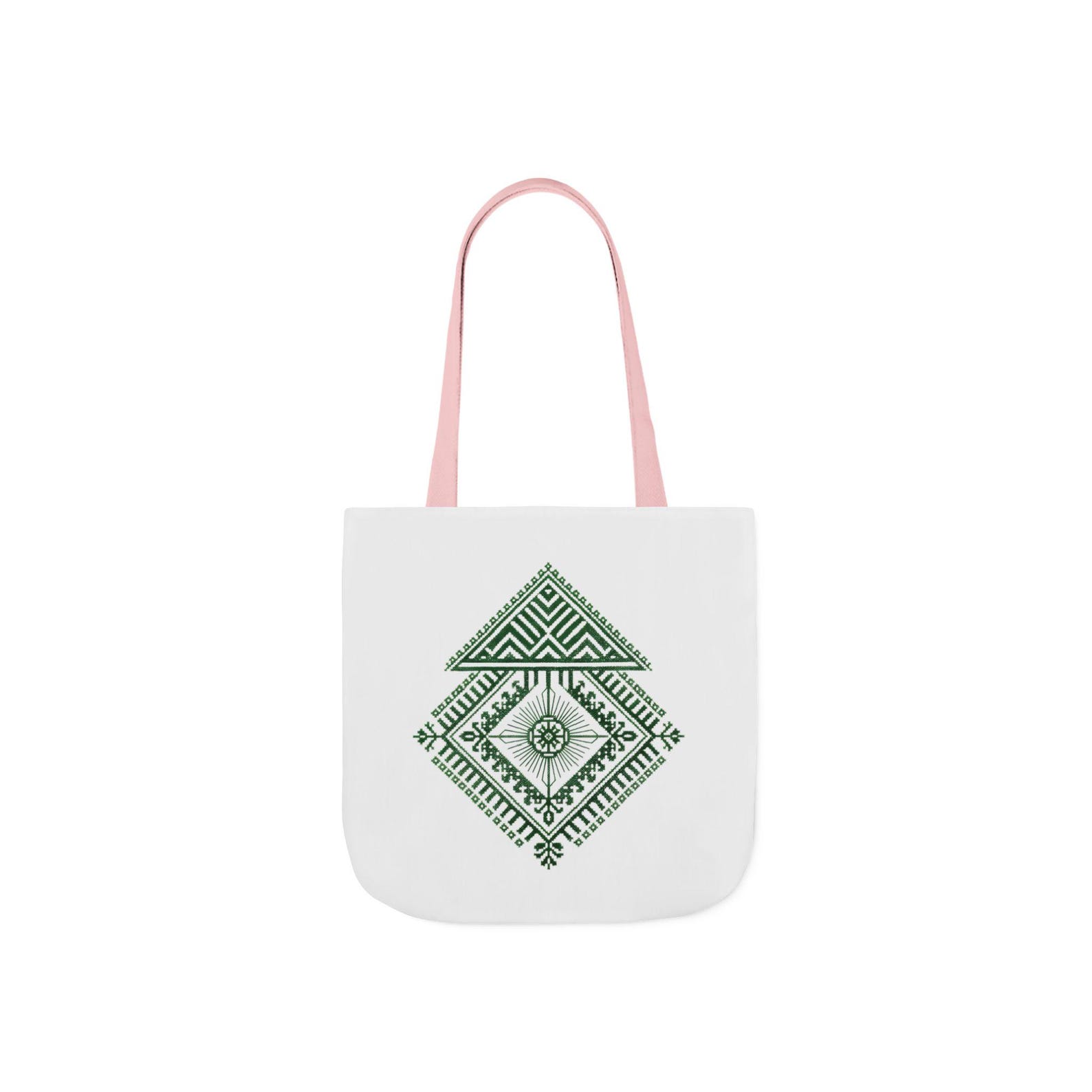 Berber Geometric Pattern Canvas Tote Bag With Motif