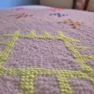 Berber Set Multicolor Wool Kilim Cover Square Pouf