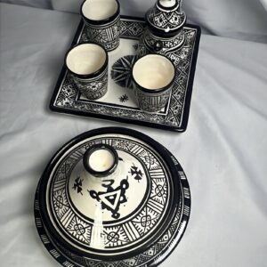 Amazigh serving table set teapot set ceramic handpainted serving set Ceramic Piece