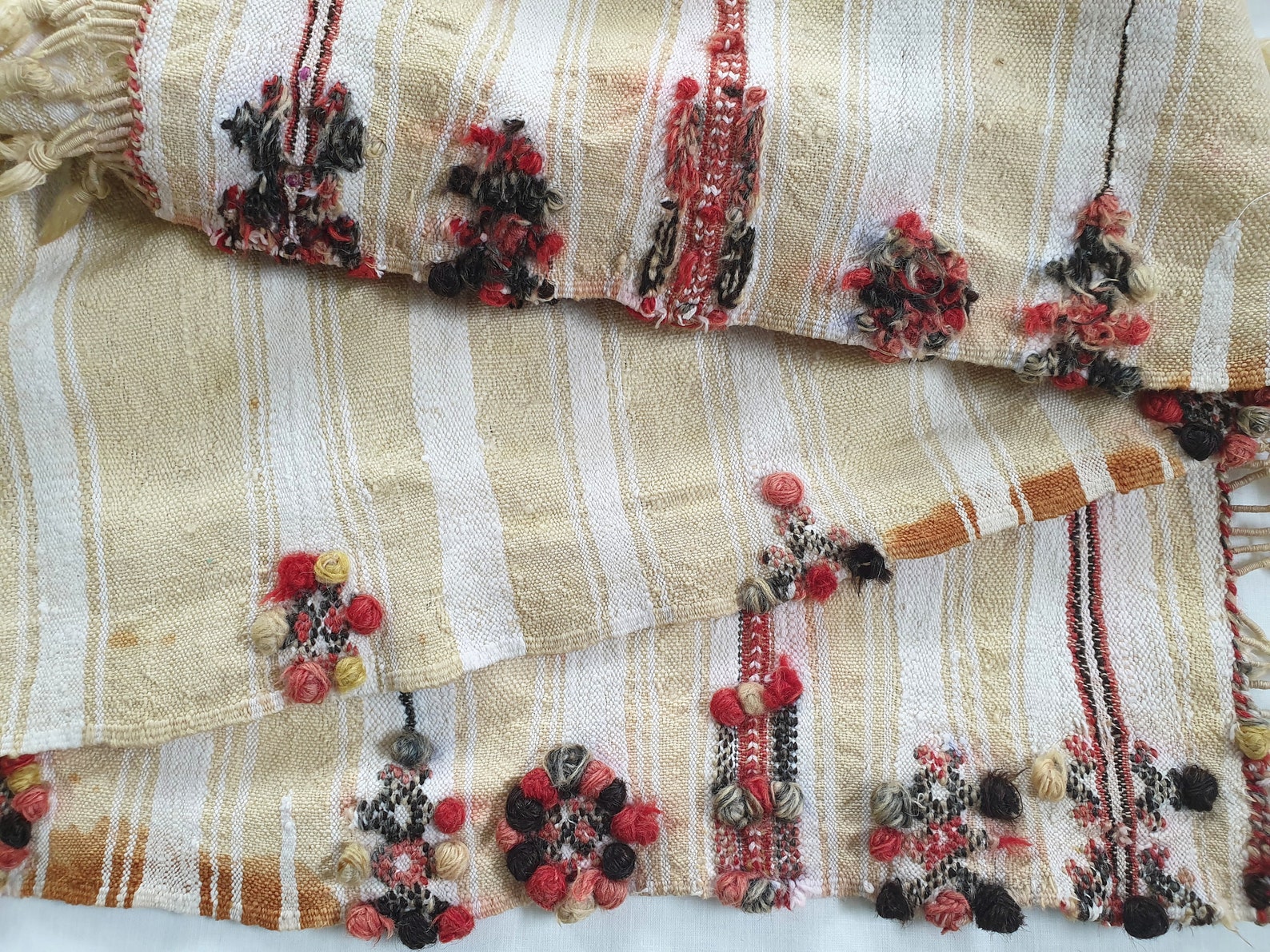 Amazigh Berber Wedding Veil Henna Textile Wall Art