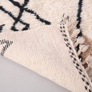 Berber Custom Design Wool Neutral Geometric Living Room Rug