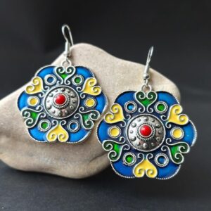 Amazigh Earrings couleurs traditionnelles kabyles berbère in acier inoxydables