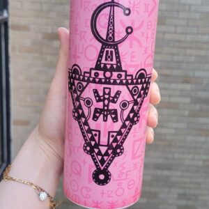 Amazigh Tumbler oz Tifinagh Letters Tazerzit-Inspired Design Fibula