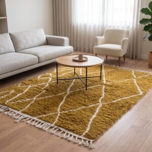 Berber Wool Design Neutral Living room Geometric Rug