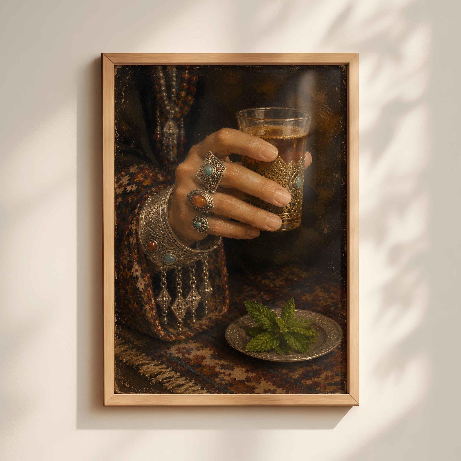 Amazigh Woman Mint Tea Berber Jewelry Digital Wall Art