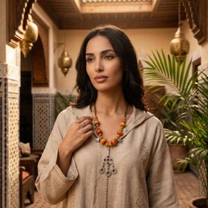 Berber Handmade Traditional Beaded Ethnic Statement Jewelry Necklace