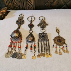 Amazigh Handmade Vintage Beaded Enamel Tribal Fibula Brooch