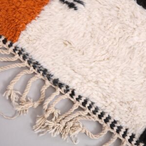 Berber Custom Wool Neutral Geometric Living Room Rug