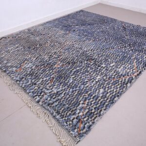 Berber Vintage Blue Rug 8.4 x 10 ft