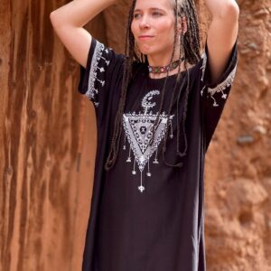Berber Gandora Dress Tasghnst Kaftan Handmade Cotton Fibula