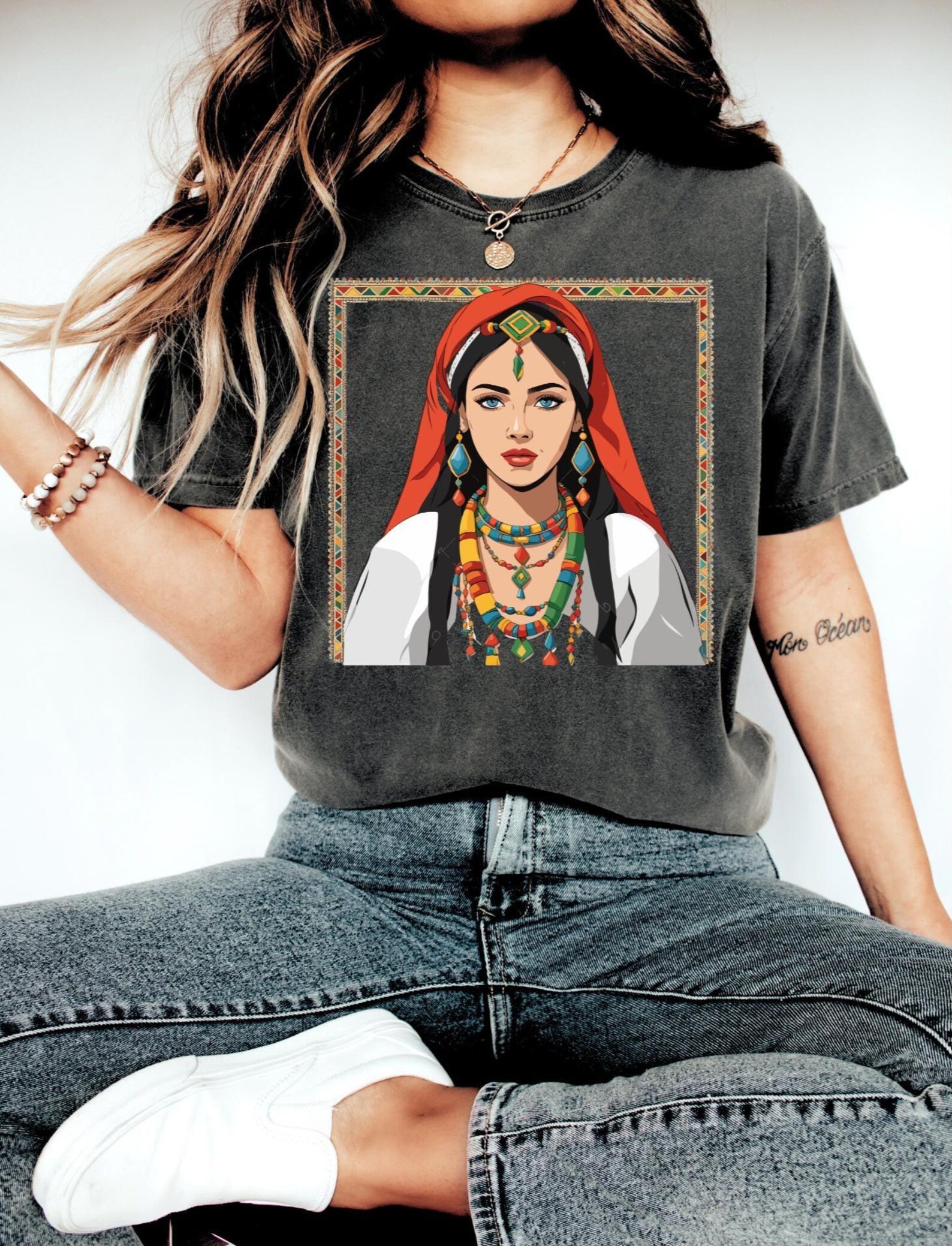 Amazigh Berber Kabyle Yaz Symbol Unisex Cotton Art T-Shirt