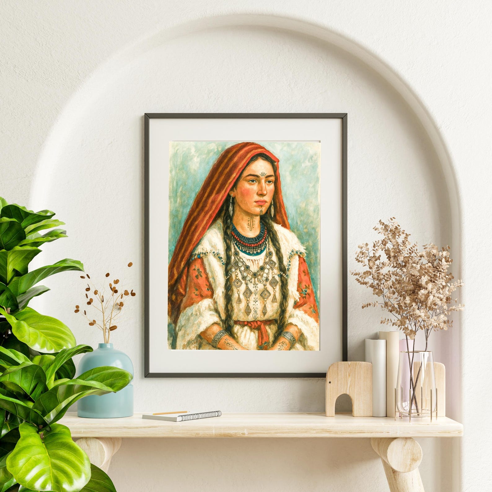 Amazigh Woman Berber Portrait Digital Art Print Carpet Rug