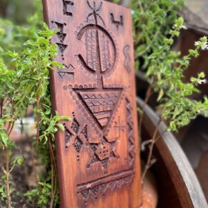 Berber Hand dark Carved Wooden Symbol Wall Art