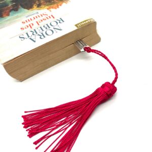 Amazigh Handmade Silver-Tone Hamsa Metal Bookmark with Silk Tassel