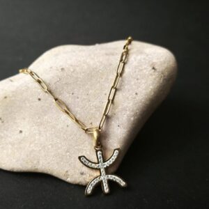 Amazigh Tifinagh Yaz Sparkling Zirconium Stainless Steel Pendant Necklace