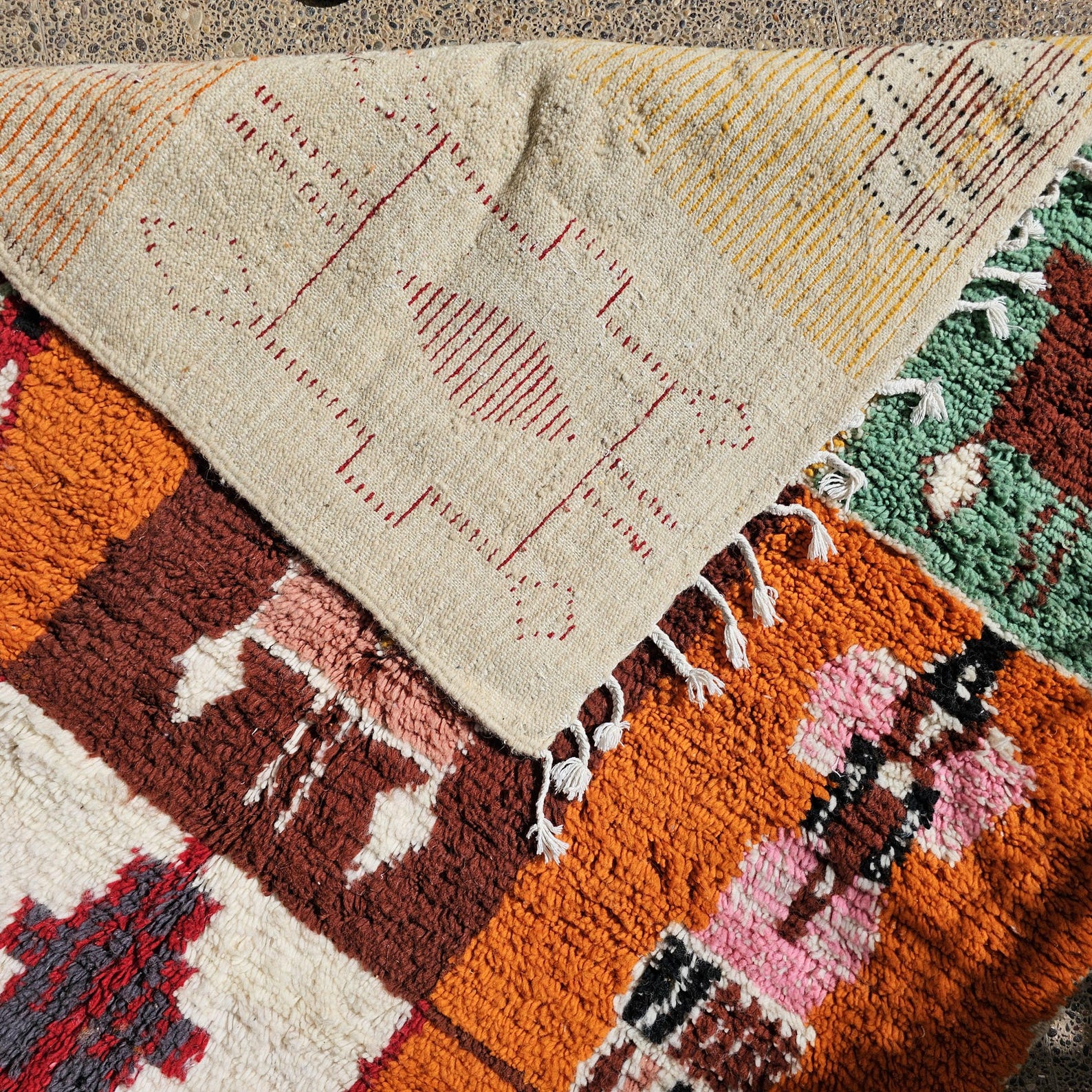 Berber Handmade Colorful Vintage Carpet Boho Area Rug