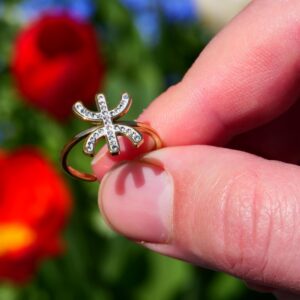 Amazigh Ring Kabyle scintillante ajustable with signe in Tifinagh scintillant