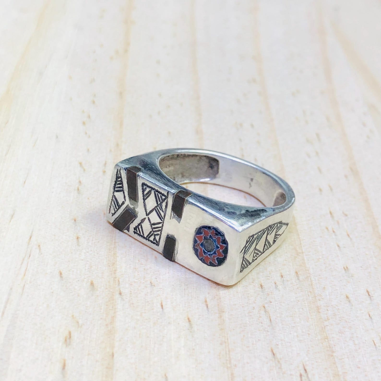 Amazigh Gravure amazighe Ring Silver Tribal Touareg Berbère