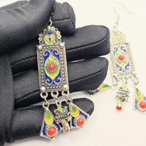 Amazigh Boucles d oreilles kabyles métal argenté Earrings