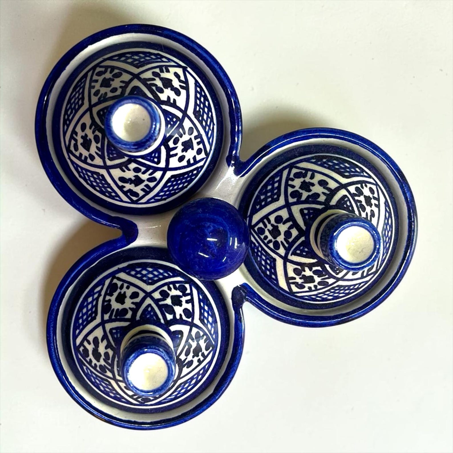 Amazigh Handmade Ceramic Spice Holder Set of 3 Tagine