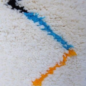 Amazigh Unique Round Minimalist Wool White Colorful Rug