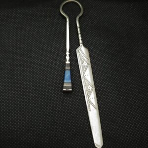 Berber Handmade Tuareg Ebony Inlay Tribal Metal Bookmark