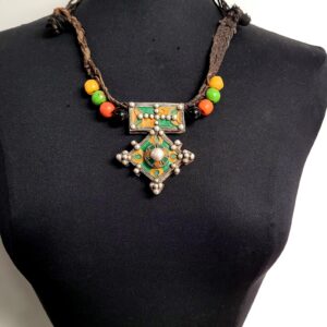 Amazigh Rare Authentic Tribal Silver Croix Pendant Necklace