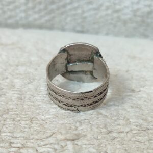 Amazigh Red glass and enamel ring size 11.5