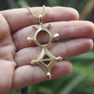 Berber Tuareg Brass Pendant Cross Spiritual Sahara Necklace
