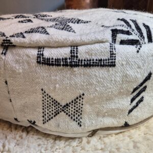 Berber Kilim Ottoman Vintage Wool Footstool Handmade Pouf