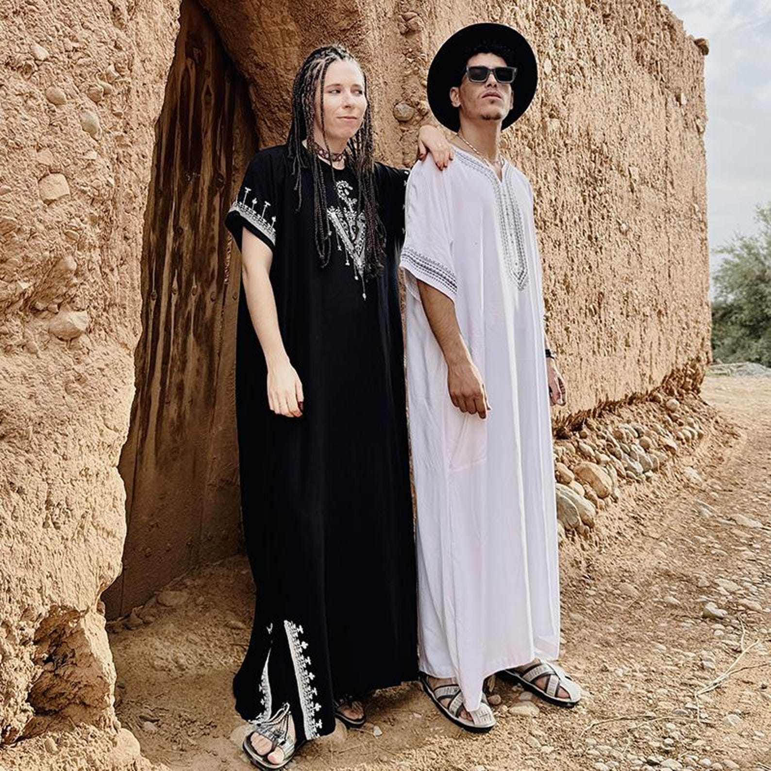 Berber Gandora Dress Tasghnst Kaftan Handmade Cotton Fibula