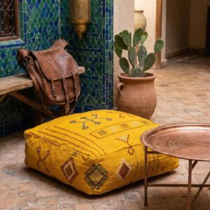 Berber Sabra Marocain Fait Main Berbère en Pouf