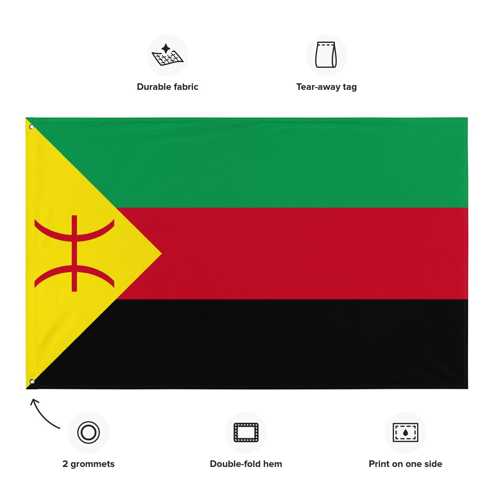 Amazigh Tuareg Flag 3x5 - Wall Art for Everyday Heritage Style Use