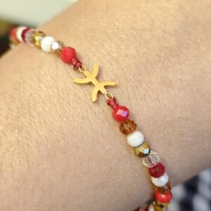 Amazigh Berber Kabyle Yaz Stainless Steel Glass Bead Bracelet