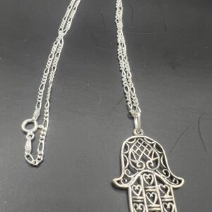 Berber Handmade Sterling Silver Yaz Pendant Tribal Necklace